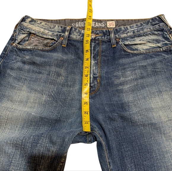 Guess Cliff Bootcut Men's Jeans Relaxed Fit Flap Pocket 36x33 - Picture 9 of 11